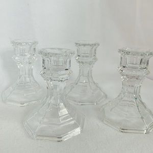 4 glass candlestick holders!